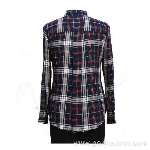 Ladies Long Sleeves Handworking Beads Casual Shirt